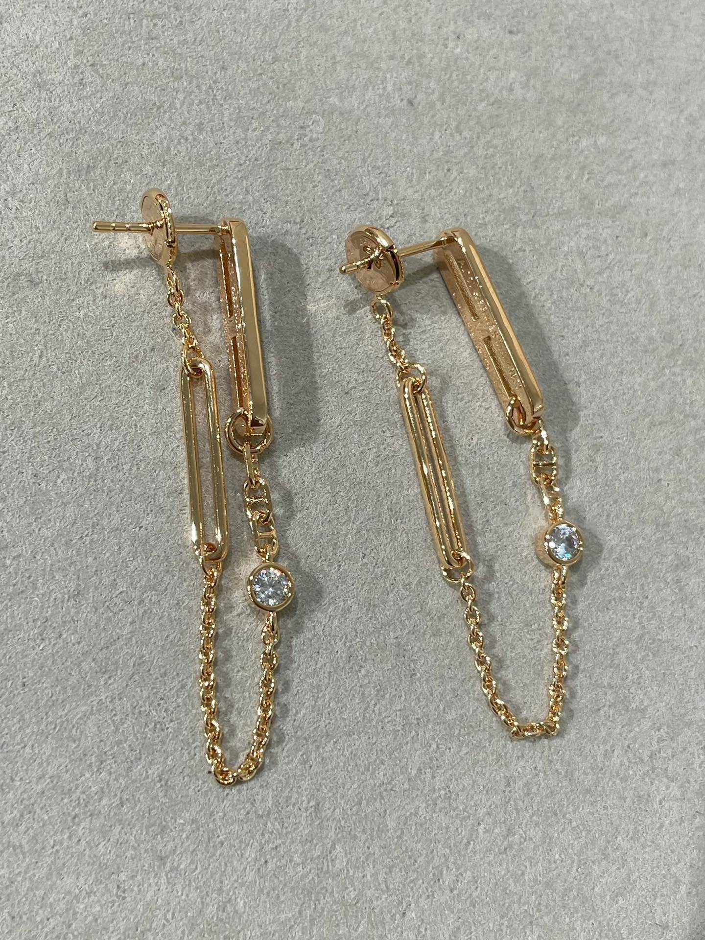 [Ornora Jewelry]CHAINE CHAOS DIAMOND DROP EARRINGS