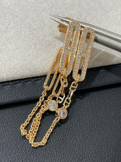 [Ornora Jewelry]CHAINE CHAOS DIAMOND DROP EARRINGS