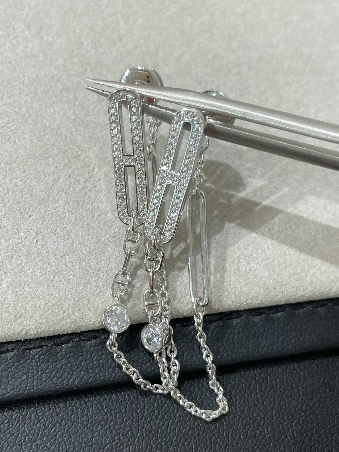 [Ornora Jewelry]CHAINE CHAOS DIAMOND DROP EARRINGS