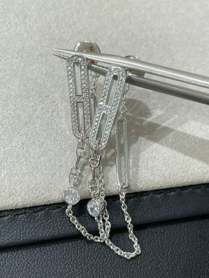 [Ornora Jewelry]CHAINE CHAOS DIAMOND DROP EARRINGS