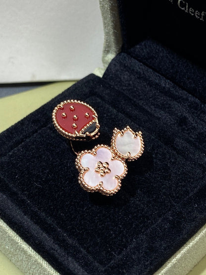 [Ornora Jewelry]LUCKY 3 MOTIF ROSE GOLD RING