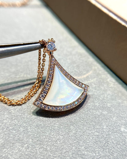 [Ornora Jewelry]DREAM MOP DIAMOND PAVED PINK GOLD NECKLACE