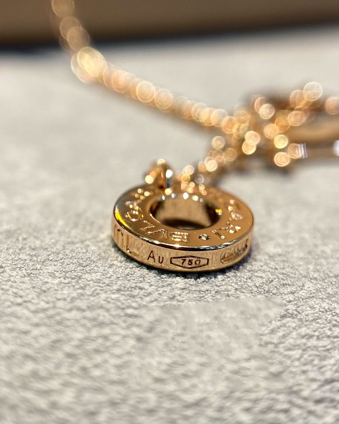 [Ornora Jewelry]DREAM MOP DIAMOND PAVED PINK GOLD NECKLACE
