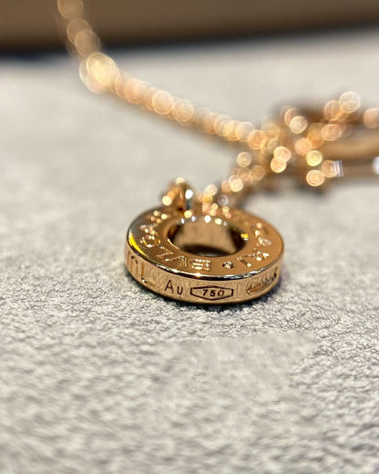 [Ornora Jewelry]DREAM MOP DIAMOND PAVED PINK GOLD NECKLACE