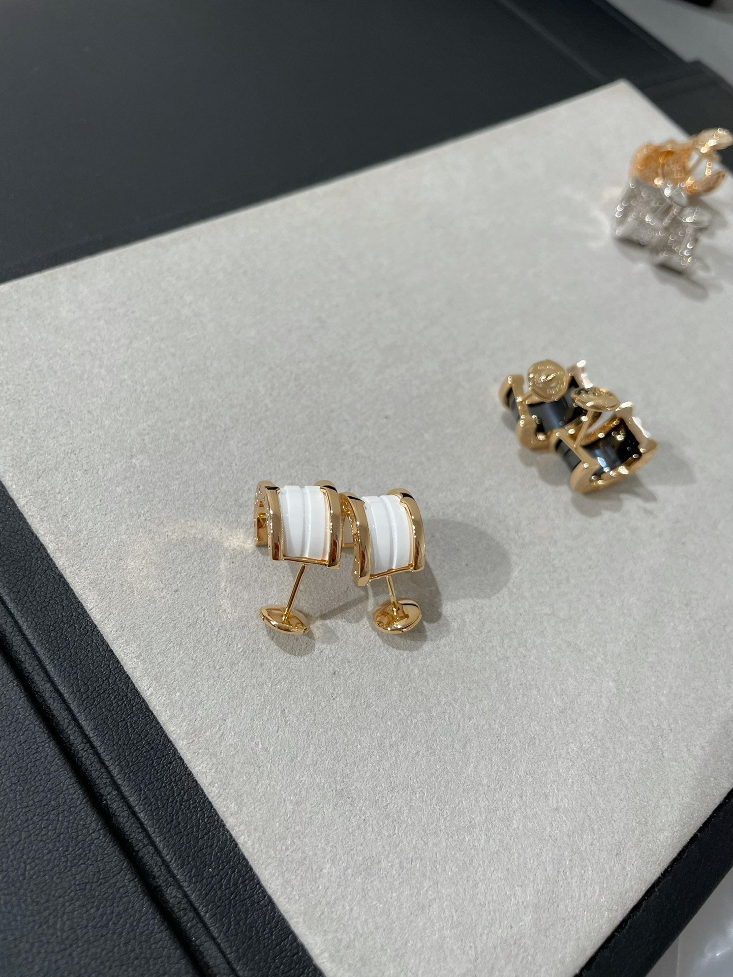 [Ornora Jewelry]ZERO 1 PINK GOLD CERAMIC EARRINGS