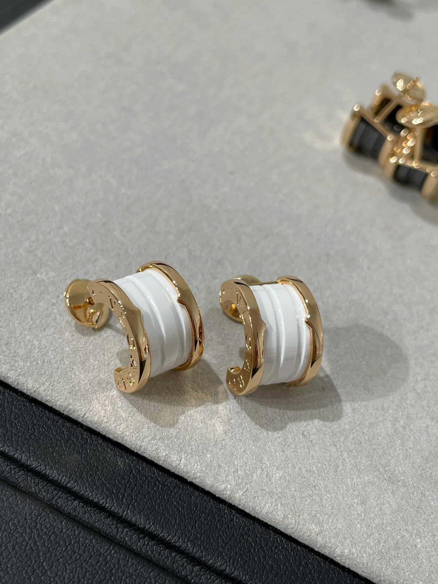 [Ornora Jewelry]ZERO 1 PINK GOLD CERAMIC EARRINGS