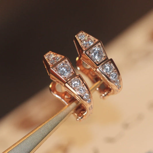 [Ornora Jewelry]SERPENT PINK GOLD DIAMOND EARRINGS