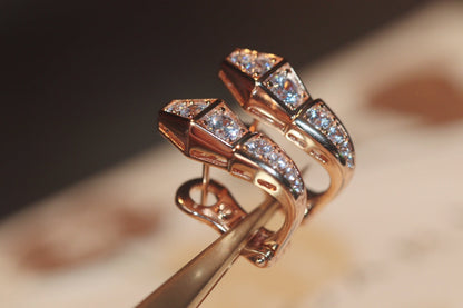 [Ornora Jewelry]SERPENT PINK GOLD DIAMOND EARRINGS
