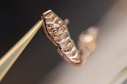 [Ornora Jewelry]SERPENT PINK GOLD DIAMOND EARRINGS