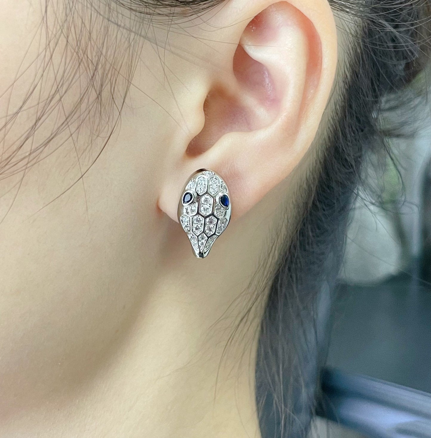 [Ornora Jewelry]SERPENT DIAMOND STUD EARRINGS
