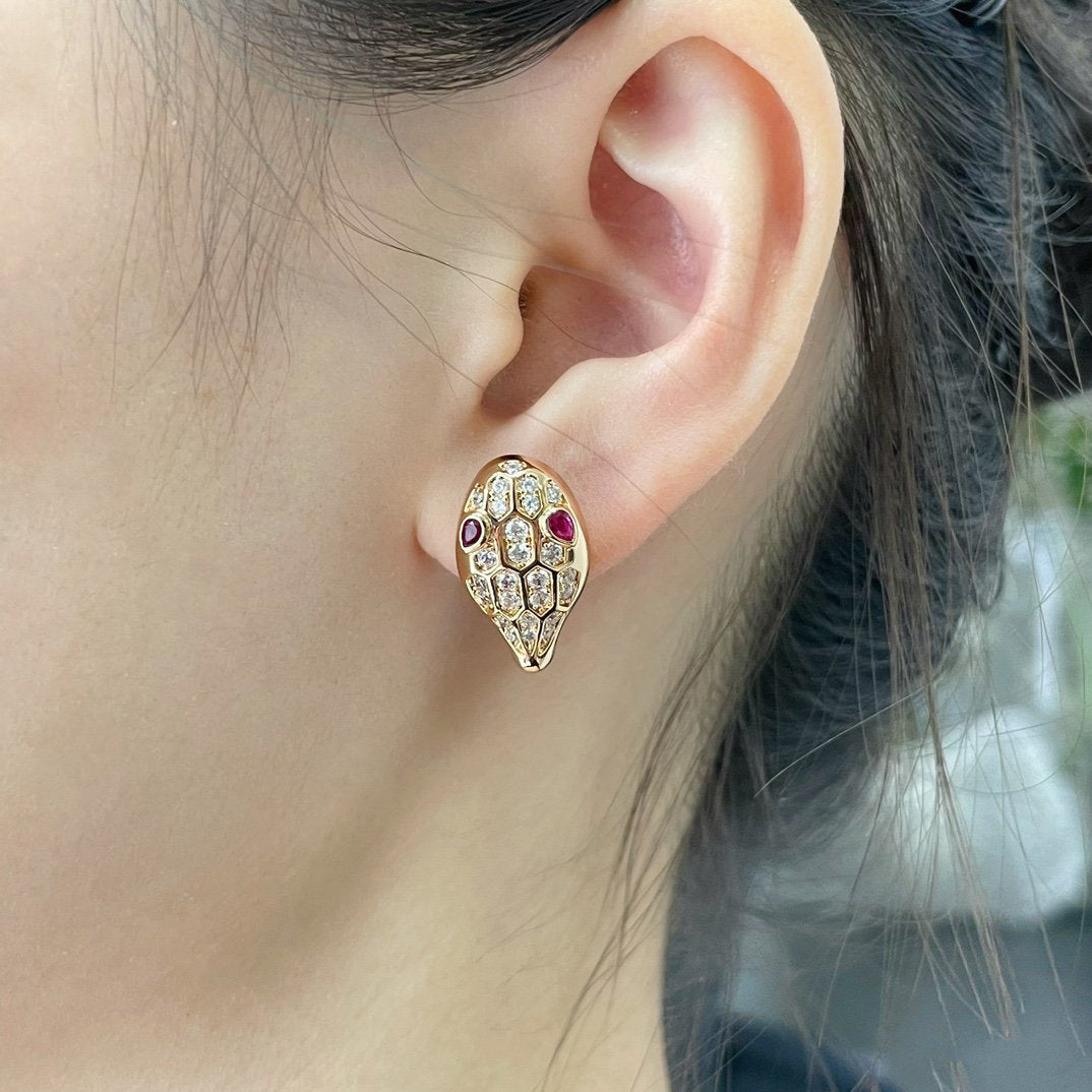 [Ornora Jewelry]SERPENT DIAMOND STUD EARRINGS