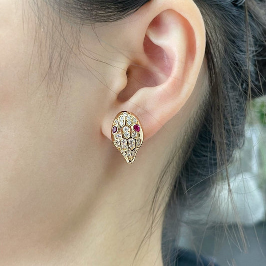 [Ornora Jewelry]SERPENT DIAMOND STUD EARRINGS