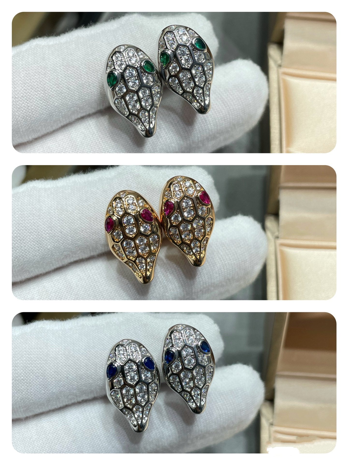 [Ornora Jewelry]SERPENT DIAMOND STUD EARRINGS