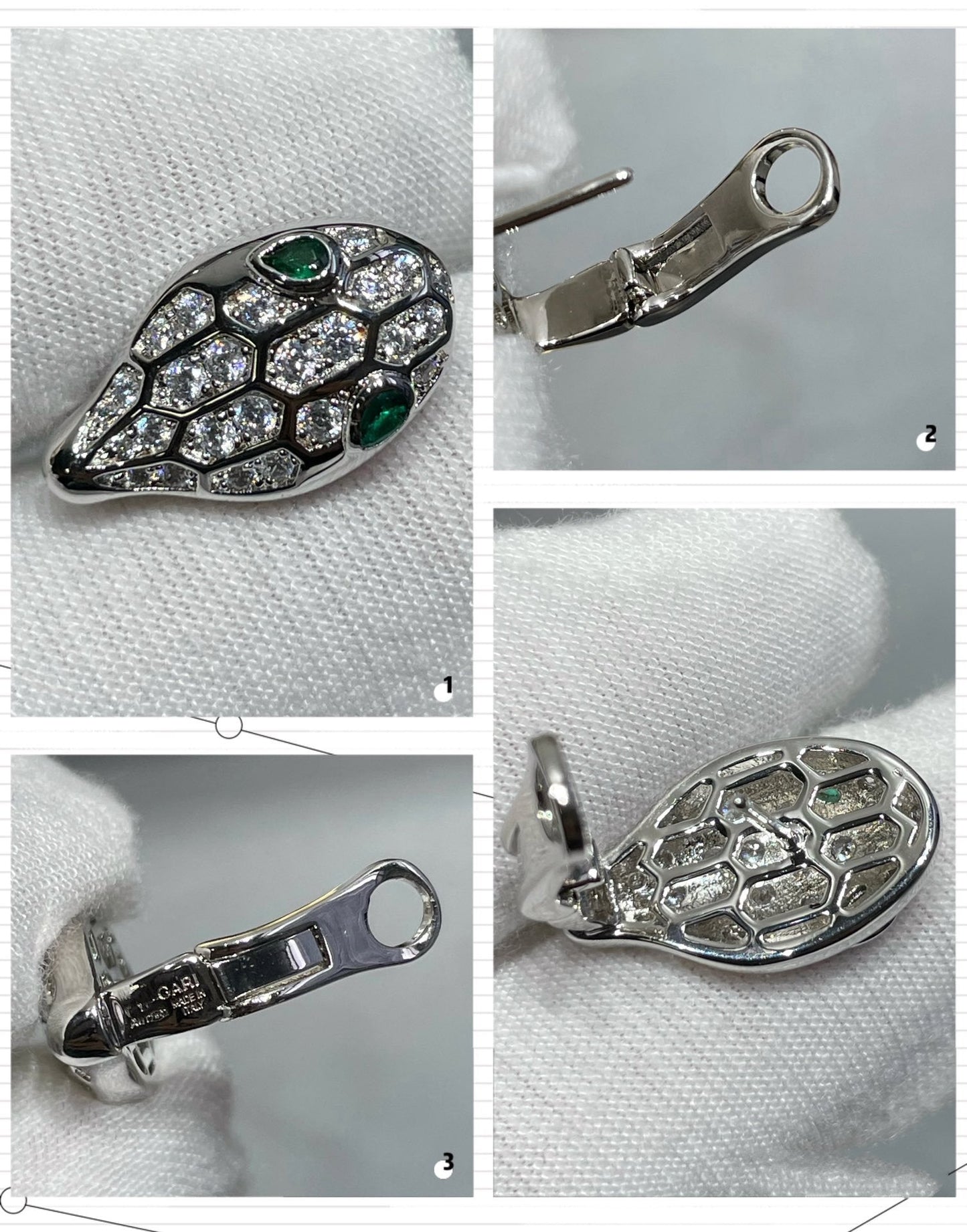 [Ornora Jewelry]SERPENT DIAMOND STUD EARRINGS