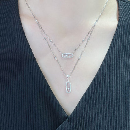 [Ornora Jewelry]MOVE 2 ROW DIAMOND NECKLACE