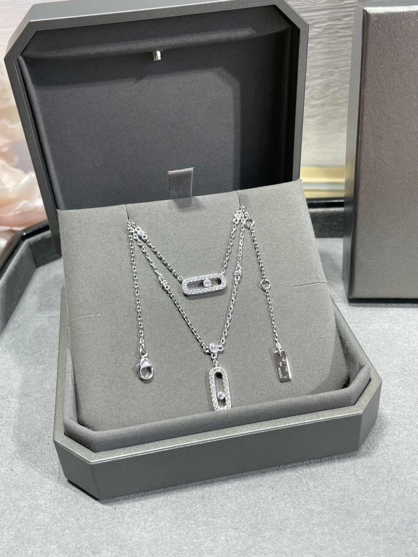 [Ornora Jewelry]MOVE 2 ROW DIAMOND NECKLACE