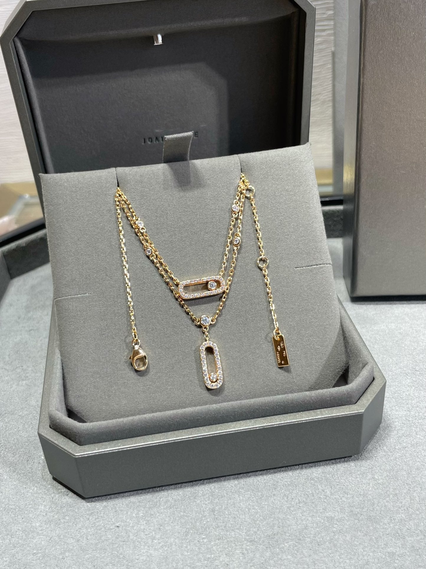 [Ornora Jewelry]MOVE 2 ROW DIAMOND NECKLACE