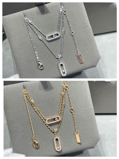 [Ornora Jewelry]MOVE 2 ROW DIAMOND NECKLACE
