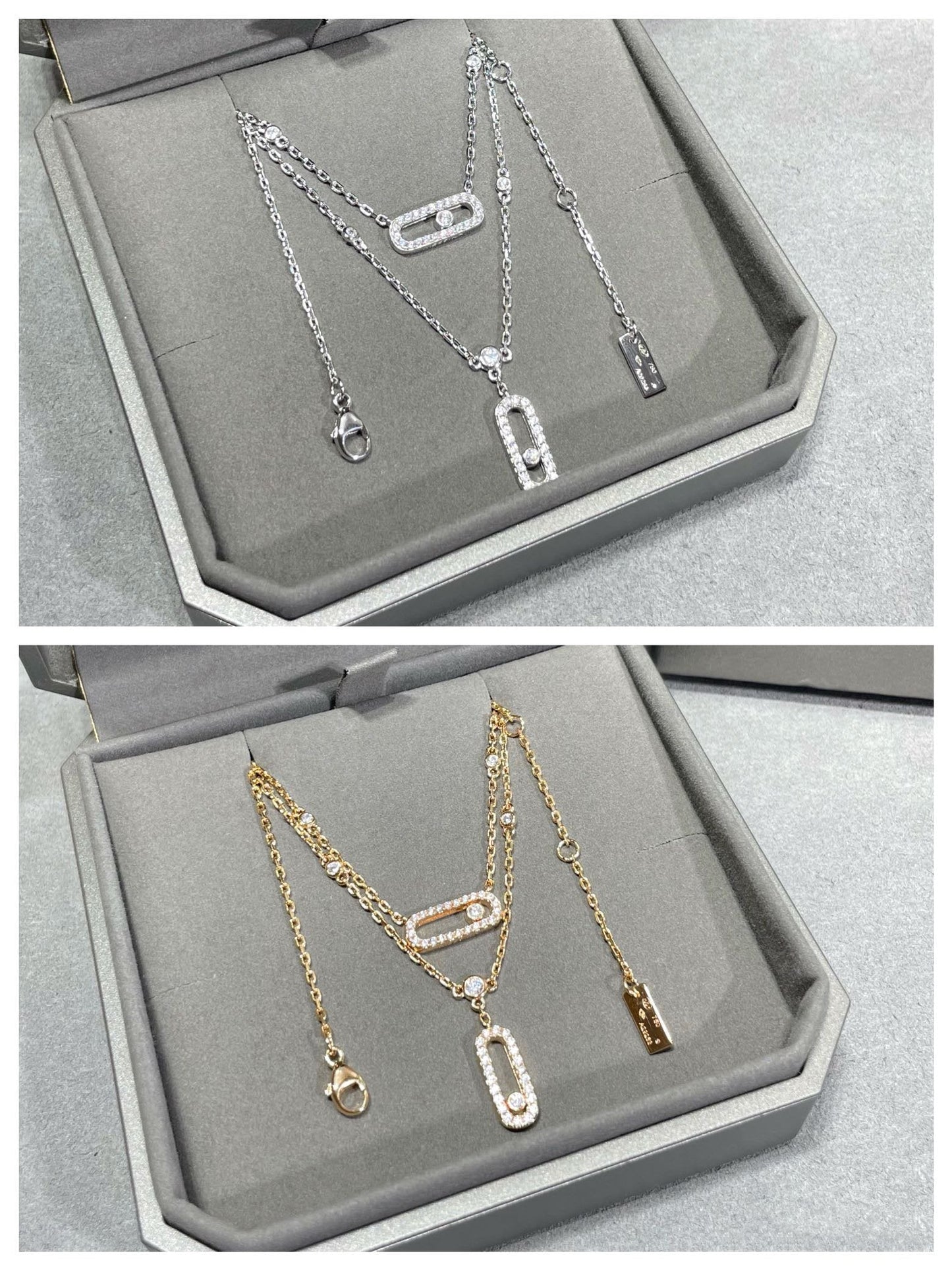 [Ornora Jewelry]MOVE 2 ROW DIAMOND NECKLACE