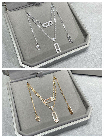 [Ornora Jewelry]MOVE 2 ROW DIAMOND NECKLACE