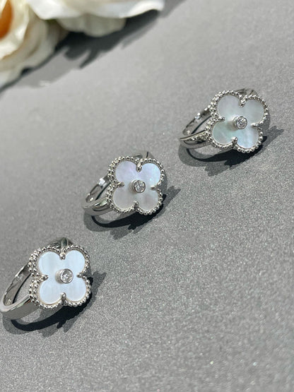 [Ornora Jewelry]CLOVER SILVER MOP DIAMOND RING