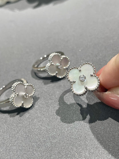 [Ornora Jewelry]CLOVER SILVER MOP DIAMOND RING