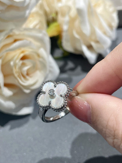 [Ornora Jewelry]CLOVER SILVER MOP DIAMOND RING