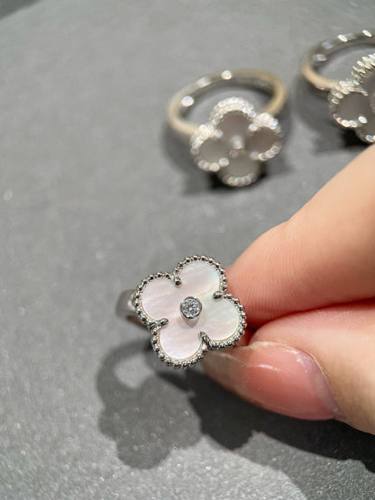 [Ornora Jewelry]CLOVER SILVER MOP DIAMOND RING