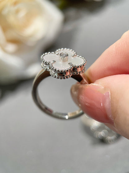 [Ornora Jewelry]CLOVER SILVER MOP DIAMOND RING