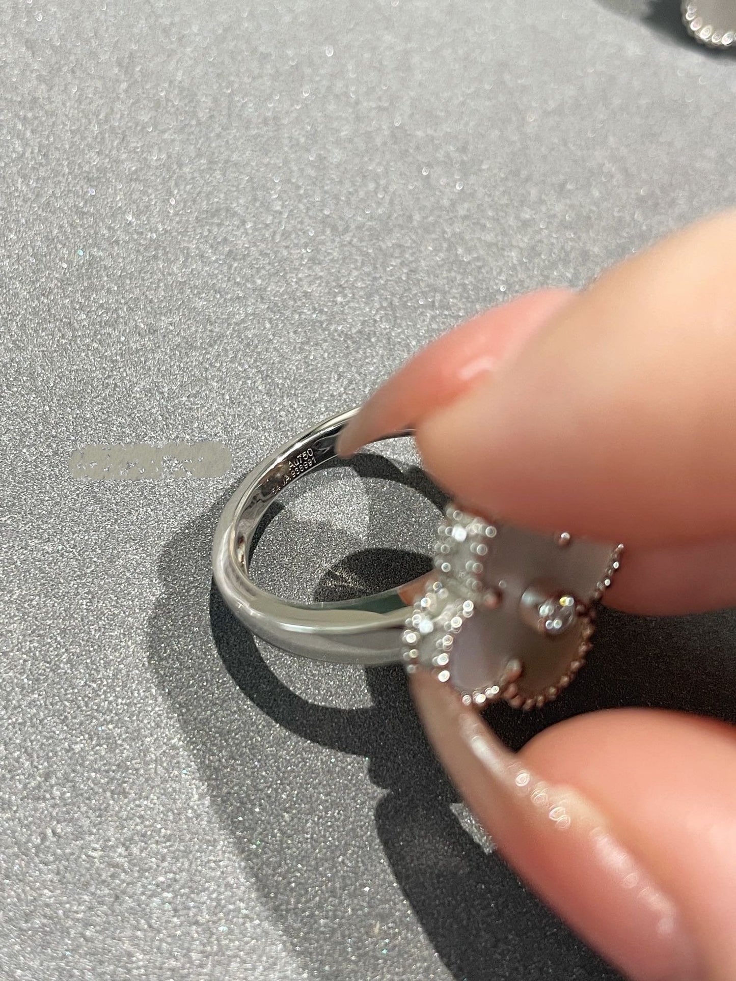 [Ornora Jewelry]CLOVER SILVER MOP DIAMOND RING