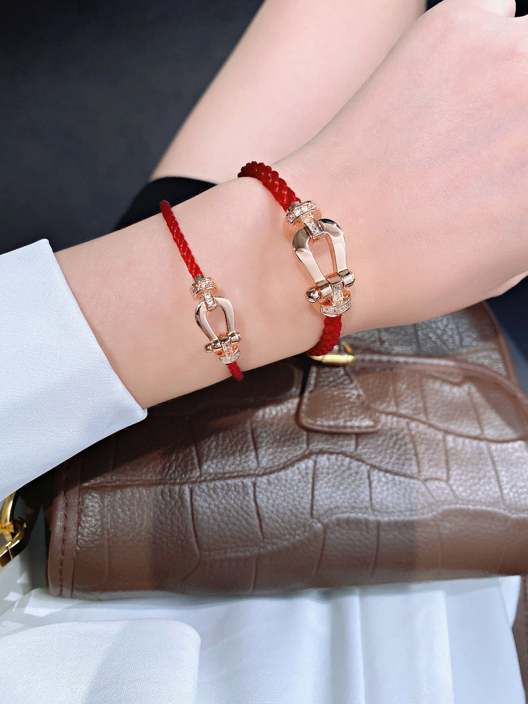 [Ornora Jewelry]FORCE 10 HALF DIAMOND PINK GOLD RED CORDERI LARGE AND MEDIUM MODEL