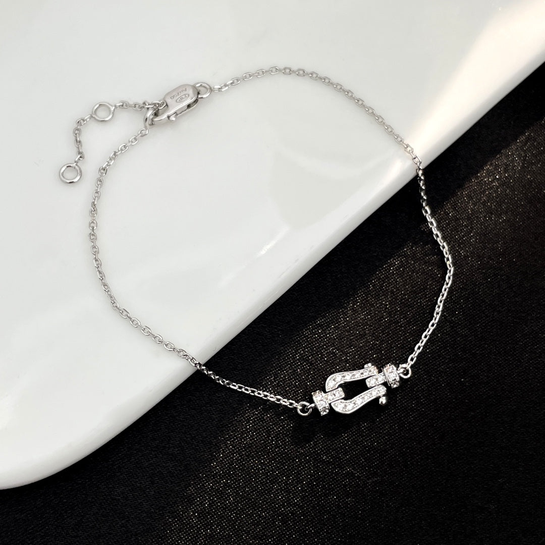 [Ornora Jewelry]FORCE 10 FULL DIAMOND BUCKLE CHAIN LINK MINI MODEL