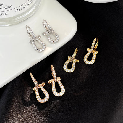 [Ornora Jewelry]FORCE 10 FULL DIAMOND DROP EARRINGS MEDIUM MODEL