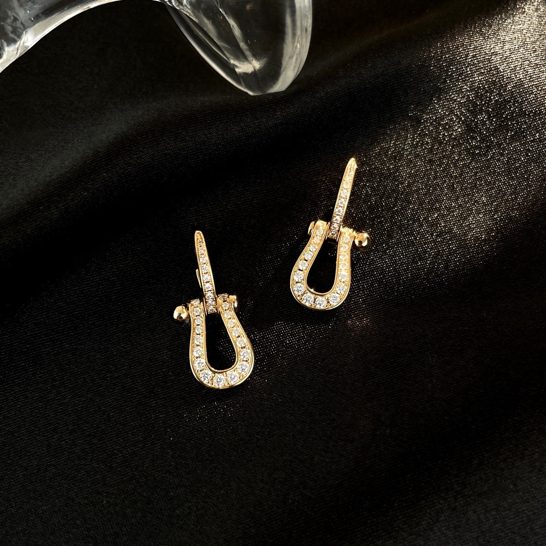 [Ornora Jewelry]FORCE 10 FULL DIAMOND DROP EARRINGS MEDIUM MODEL