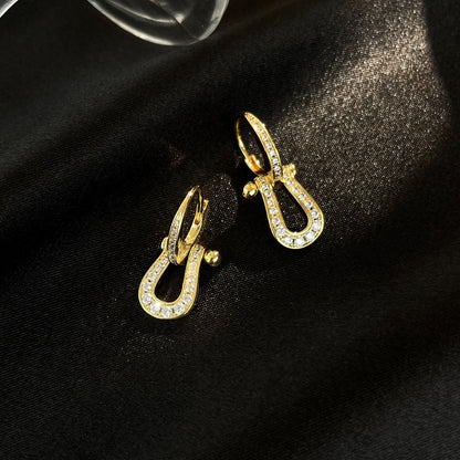[Ornora Jewelry]FORCE 10 FULL DIAMOND DROP EARRINGS MEDIUM MODEL