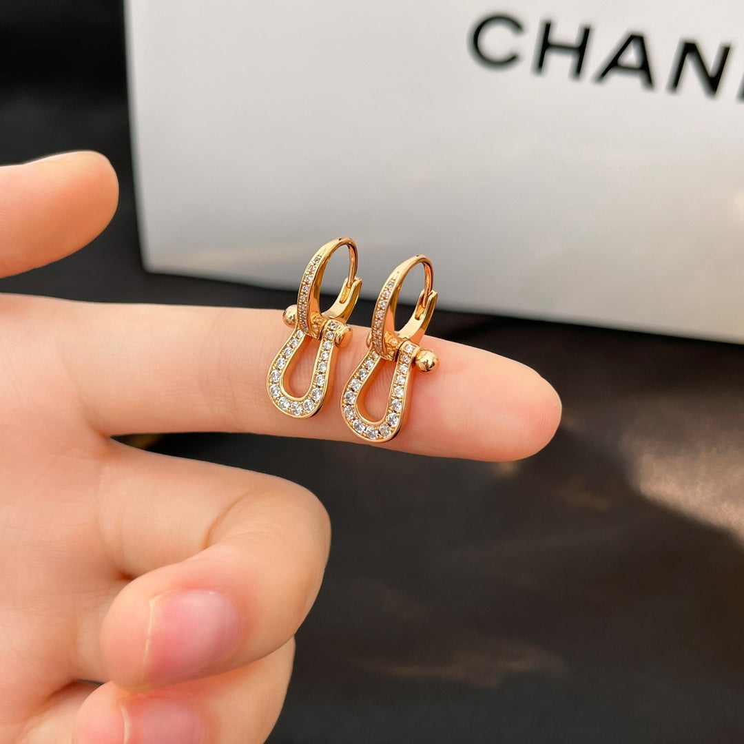 [Ornora Jewelry]FORCE 10 FULL DIAMOND DROP EARRINGS MEDIUM MODEL