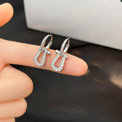 [Ornora Jewelry]FORCE 10 FULL DIAMOND DROP EARRINGS MEDIUM MODEL