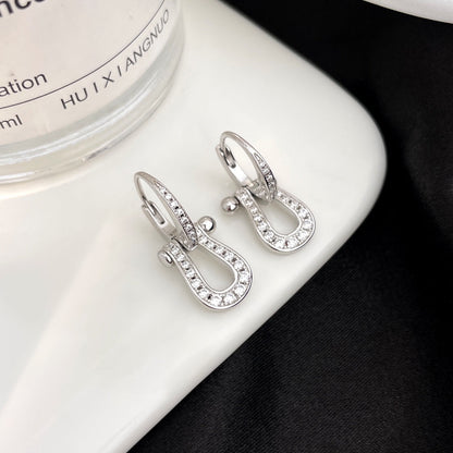 [Ornora Jewelry]FORCE 10 FULL DIAMOND DROP EARRINGS MEDIUM MODEL