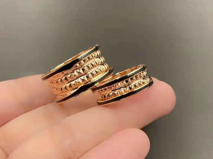 [Ornora Jewelry]ZERO 1 ROCK BLACK CERAMIC PINK GOLD LARGE MODEL