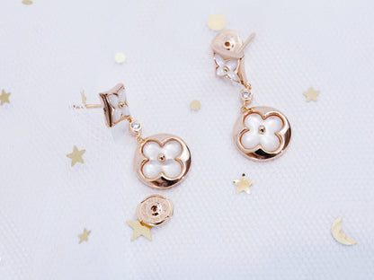 [Ornora Jewelry]STAR AND SUN PINK GOLD MOP DROP EARRINGS