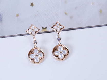 [Ornora Jewelry]STAR AND SUN PINK GOLD MOP DROP EARRINGS