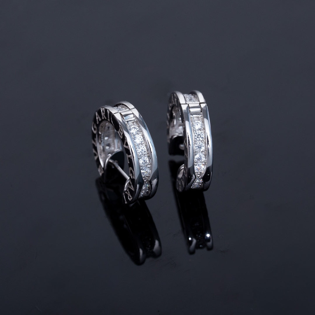 [Ornora Jewelry]ZERO 1 MINI SILVER DIAMOND EARRINGS