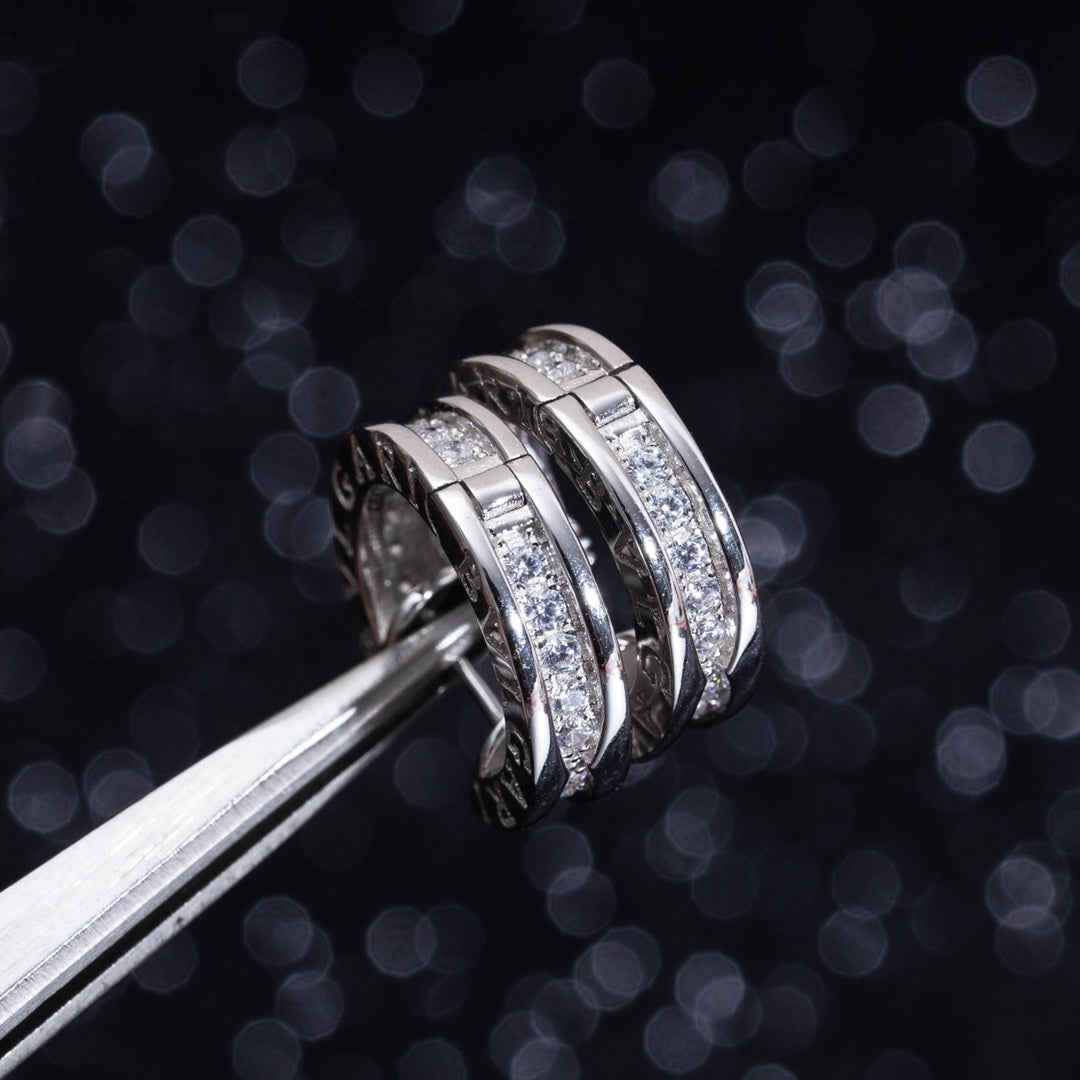 [Ornora Jewelry]ZERO 1 MINI SILVER DIAMOND EARRINGS