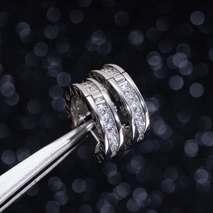 [Ornora Jewelry]ZERO 1 MINI SILVER DIAMOND EARRINGS