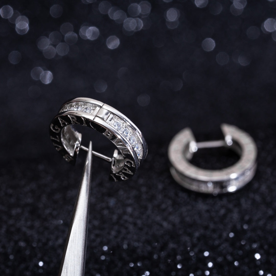 [Ornora Jewelry]ZERO 1 MINI SILVER DIAMOND EARRINGS