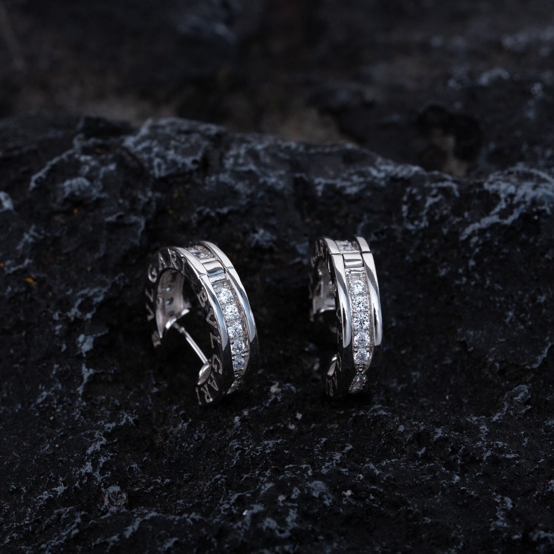 [Ornora Jewelry]ZERO 1 MINI SILVER DIAMOND EARRINGS