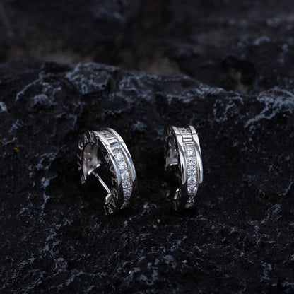 [Ornora Jewelry]ZERO 1 MINI SILVER DIAMOND EARRINGS