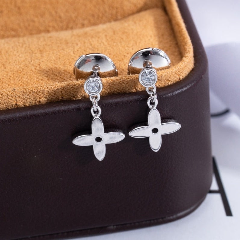 [Ornora Jewelry]VIDYLLE SILVER DIAMOND MINI DROP EARRINGS
