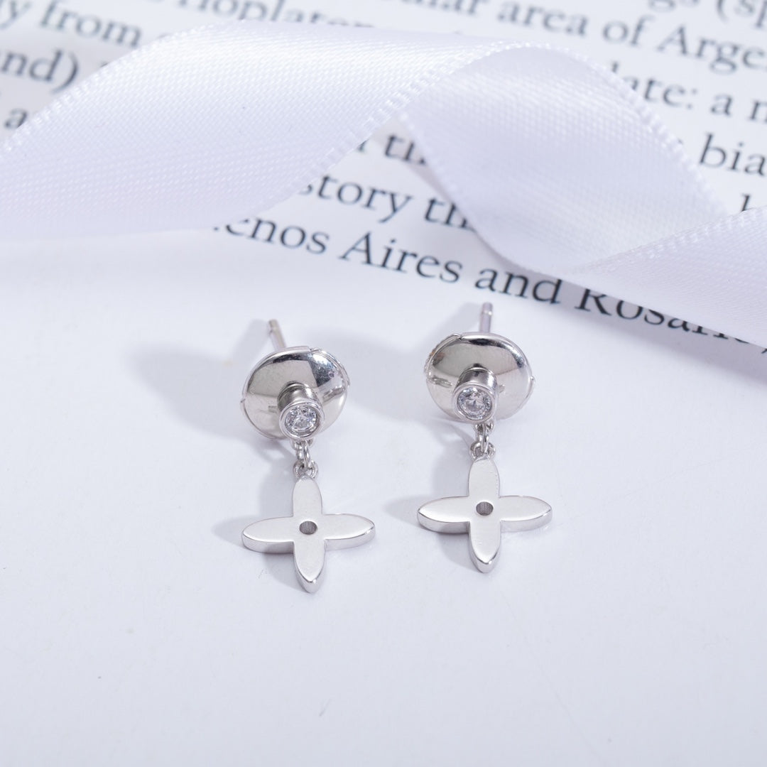 [Ornora Jewelry]VIDYLLE SILVER DIAMOND MINI DROP EARRINGS