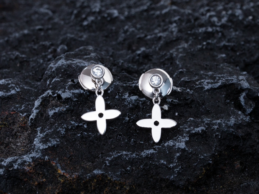 [Ornora Jewelry]VIDYLLE SILVER DIAMOND MINI DROP EARRINGS